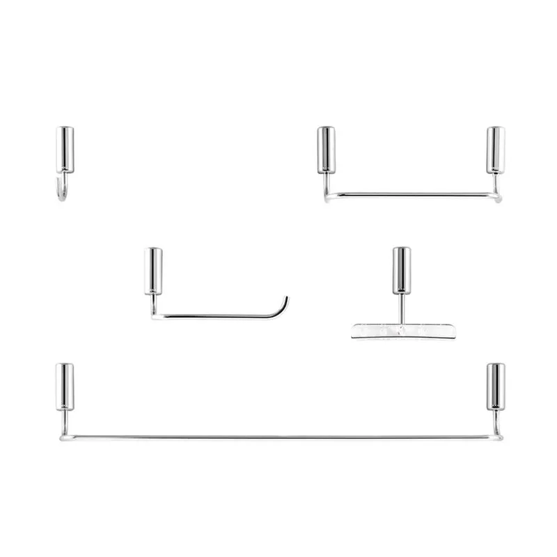 Kit de acessórios de parede para lavatório DocolIdea cromado